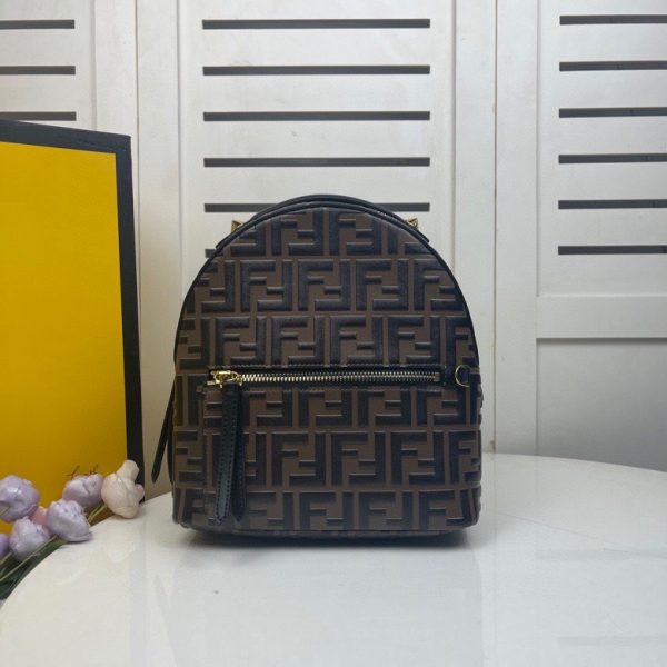 FENDI BACKPACK MINI Brown leather FF backpack 1