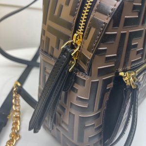 FENDI BACKPACK MINI Brown leather FF backpack 12