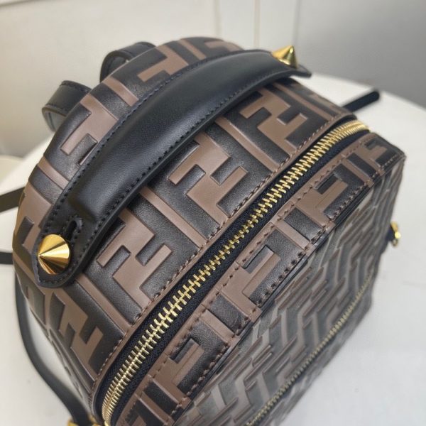 FENDI BACKPACK MINI Brown leather FF backpack 7