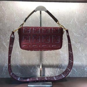 FENDI BAGUETTE MINI canvas bag with embroidery 10