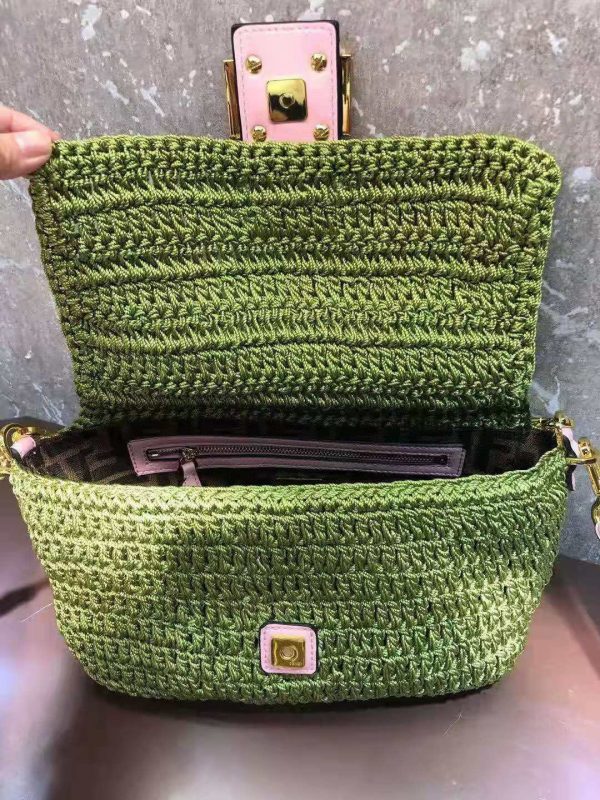 FENDI BAGUETTE cotton crochet bag 4