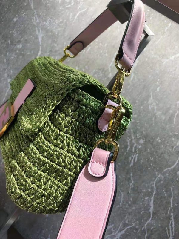 FENDI BAGUETTE cotton crochet bag 6