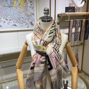 FENDI Colorful FF printed long scarf 7