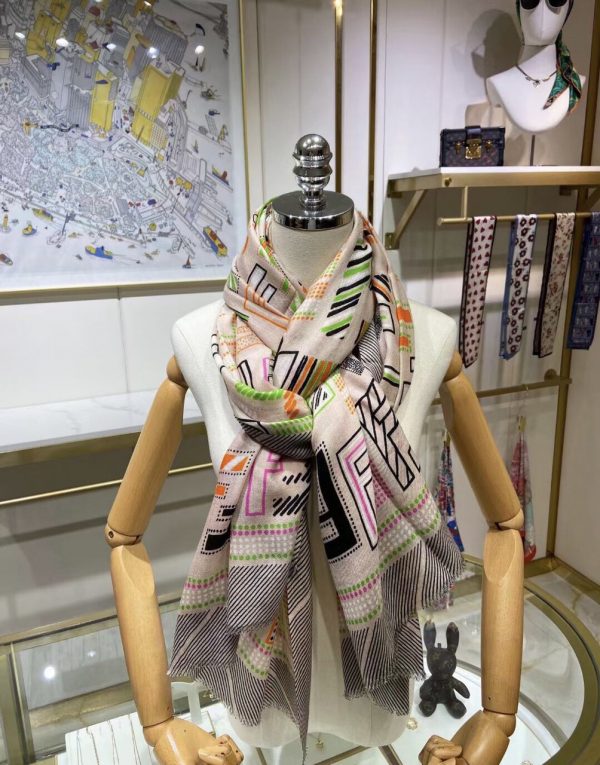 FENDI Colorful FF printed long scarf 3