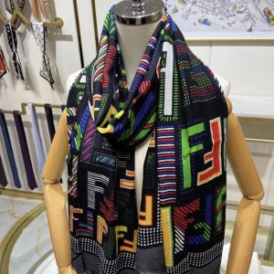 FENDI Colorful FF printed long scarf 8