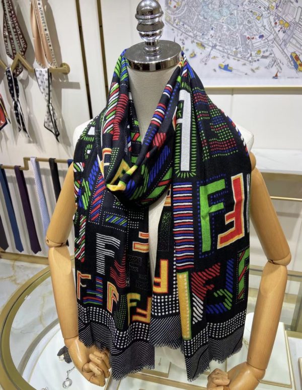 FENDI Colorful FF printed long scarf 4