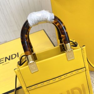 FENDI Mini Sunshine Shopper Bag leather mini-bag 12