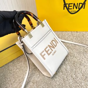 FENDI Mini Sunshine Shopper Bag leather mini-bag 14