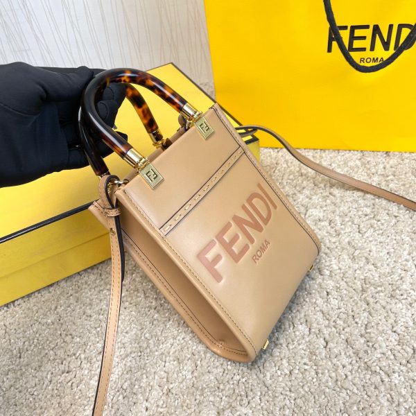 FENDI Mini Sunshine Shopper Bag leather mini-bag 5