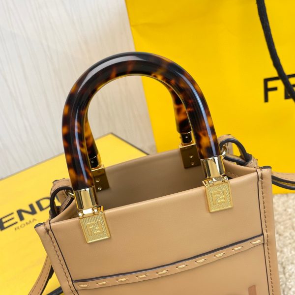 FENDI Mini Sunshine Shopper Bag leather mini-bag 8