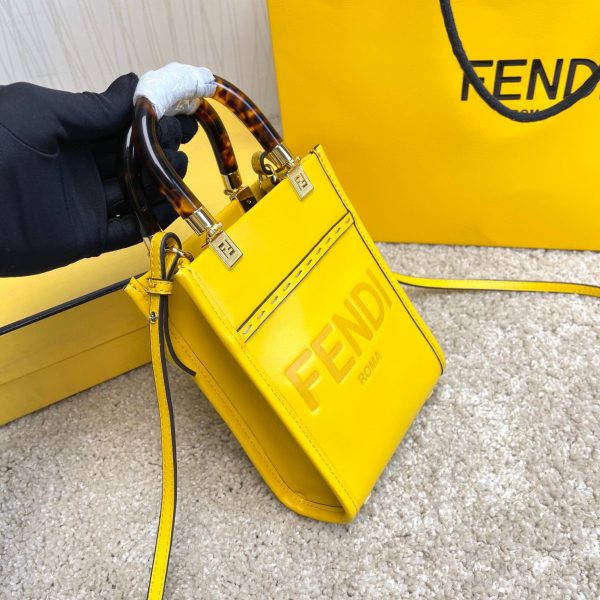 FENDI Mini Sunshine Shopper Bag leather mini-bag 10