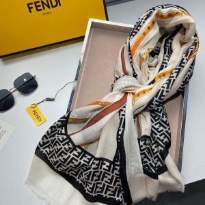 FENDI Silk and cashmere scarf 9