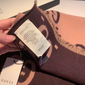GUCCI GG jacquard wool silk scarf 7