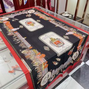 HERMES CASHMERE LONG SCARF 8