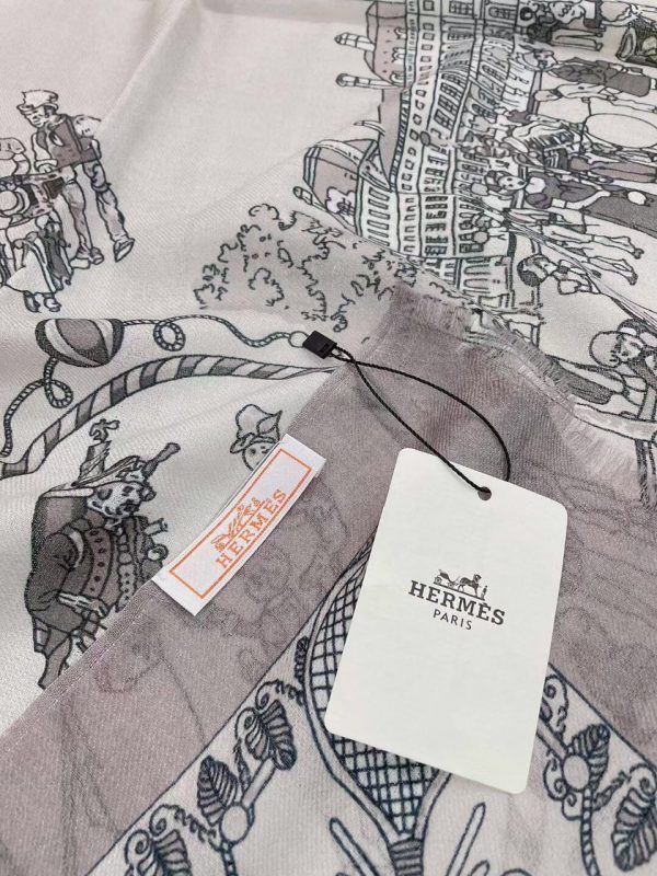 HERMES CASHMERE LONG SCARF 3