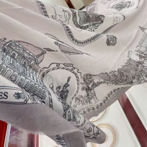 HERMES CASHMERE LONG SCARF 9