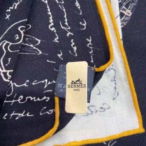 HERMES Le Pegase d'Hermes Cut wash scarf 140 6