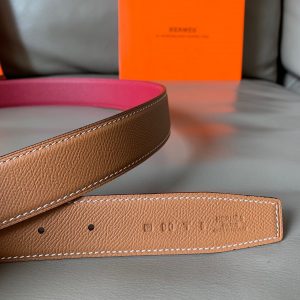 HERMES Street H pink brown Belts 15
