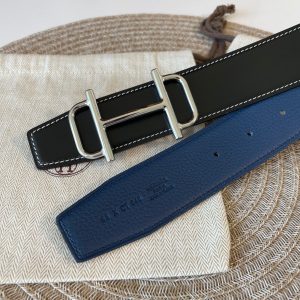Hermes-CONSTANCE BELT BUCKLE & REVERSIBLE LEATHER STRAP 38MM blue black Belts 17