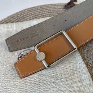 Hermes-CONSTANCE BELT BUCKLE & REVERSIBLE LEATHER STRAP 38MM gray brown Belts 12