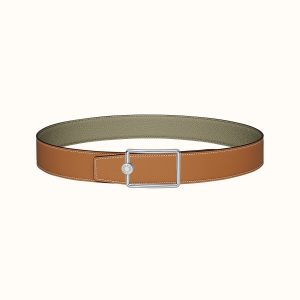 Hermes-CONSTANCE BELT BUCKLE & REVERSIBLE LEATHER STRAP 38MM gray brown Belts 15