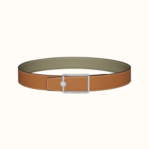 Hermes-CONSTANCE BELT BUCKLE & REVERSIBLE LEATHER STRAP 38MM gray brown Belts 7