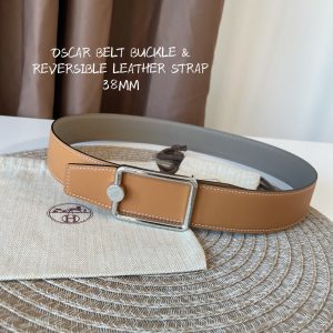 Hermes-CONSTANCE BELT BUCKLE & REVERSIBLE LEATHER STRAP 38MM gray brown Belts 17