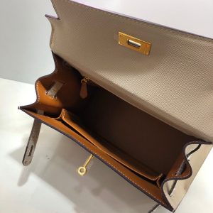 Hermes Kelly 2021 size 25/28 yellow brown Bag 13