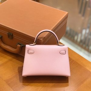 Hermes Mini Kelly 3Q light pink Bag 12