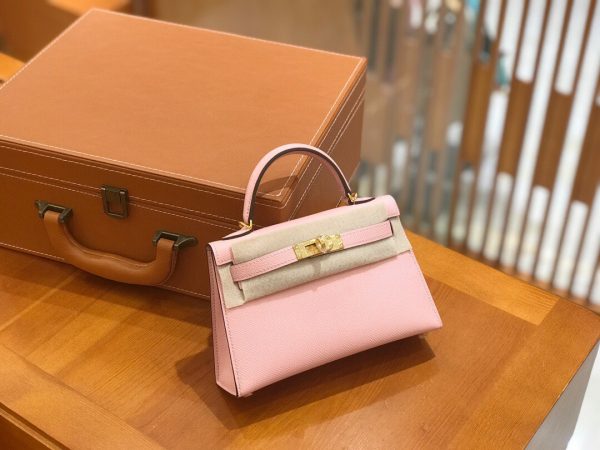 Hermes Mini Kelly 3Q light pink Bag 7