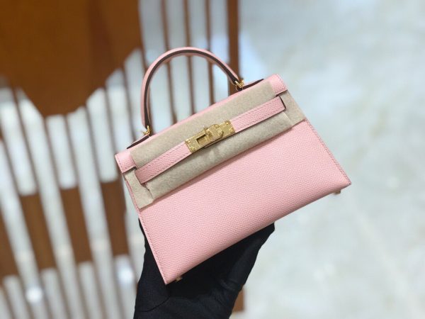 Hermes Mini Kelly 3Q light pink Bag 8