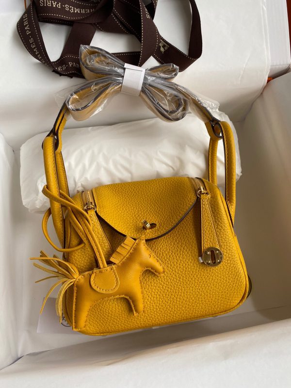 Hermes Mini Lindy 19 amber yellow Bag 1