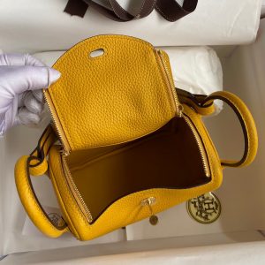 Hermes Mini Lindy 19 amber yellow Bag 15