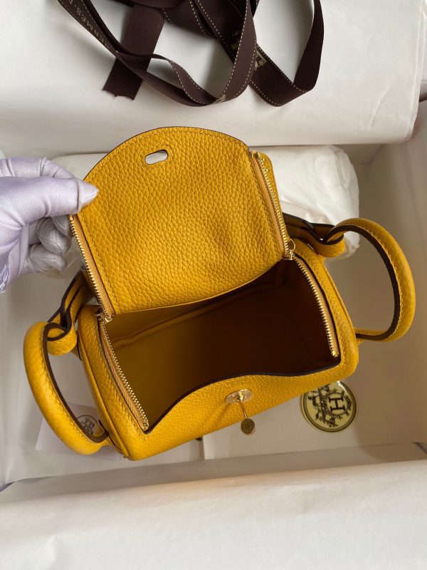 Hermes Mini Lindy 19 amber yellow Bag 6