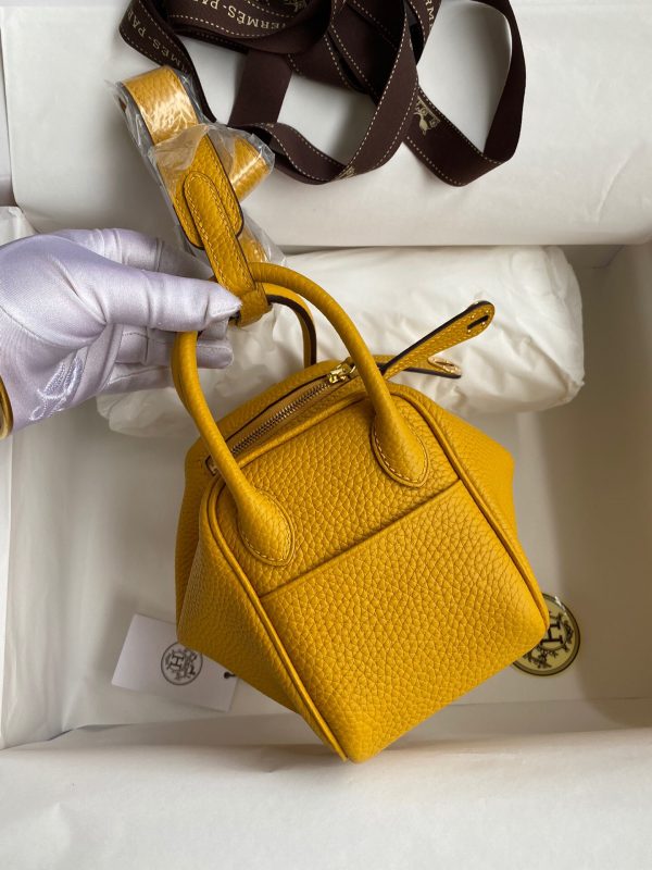 Hermes Mini Lindy 19 amber yellow Bag 8