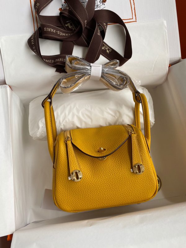 Hermes Mini Lindy 19 amber yellow Bag 10