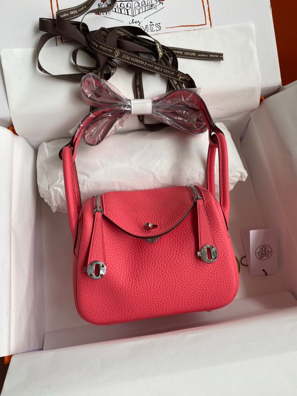 Hermes Mini Lindy 19 dark pink Bag 10