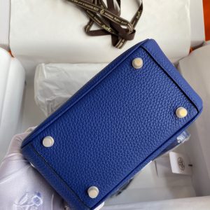 Hermes Mini Lindy 19 electro-optical blue Bag 12
