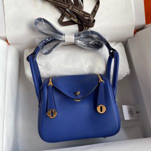 Hermes Mini Lindy 19 electro-optical blue Bag 19