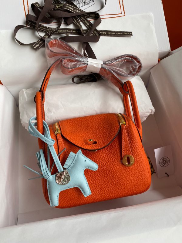 Hermes Mini Lindy 19 orange Bag 1