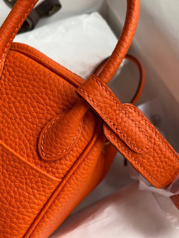Hermes Mini Lindy 19 orange Bag 5
