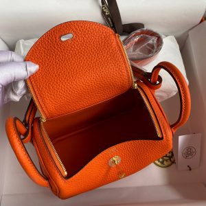 Hermes Mini Lindy 19 orange Bag 15