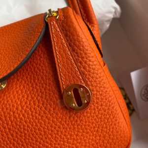 Hermes Mini Lindy 19 orange Bag 16