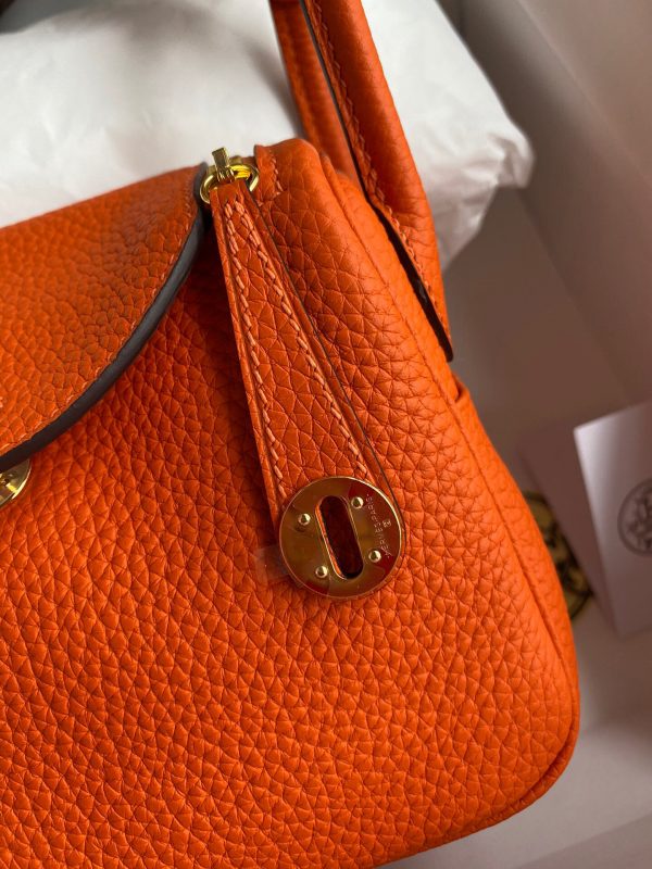 Hermes Mini Lindy 19 orange Bag 7