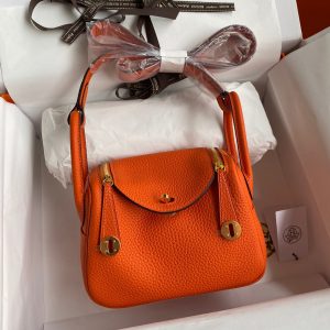 Hermes Mini Lindy 19 orange Bag 18