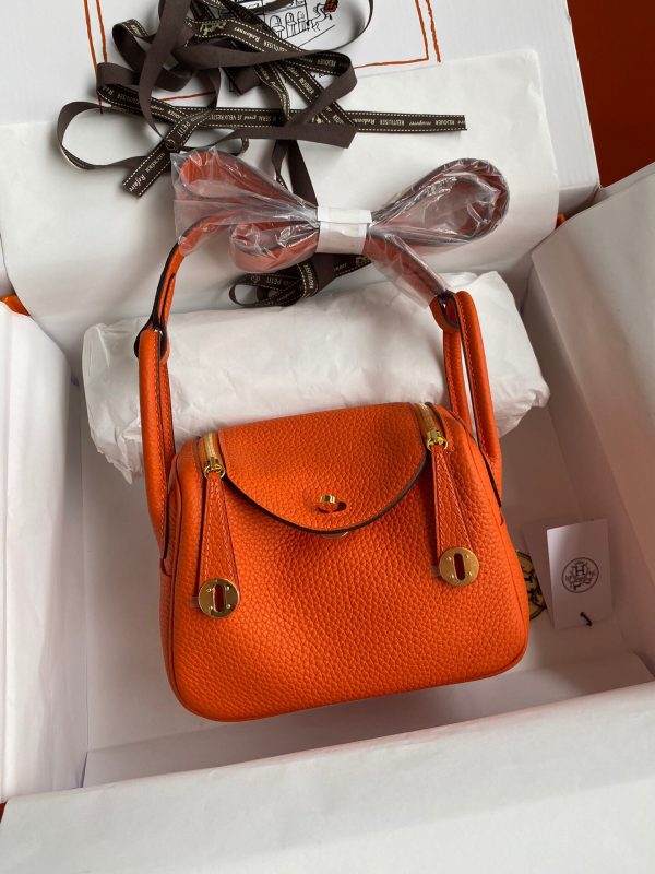 Hermes Mini Lindy 19 orange Bag 9