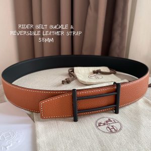 Hermes RIDER BELT BUCKLE 38MM black brown Belts 15