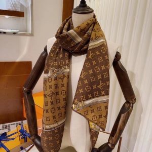 LOUIS VUITTON light silk cashmere scarf 7