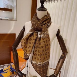 LOUIS VUITTON light silk cashmere scarf 8