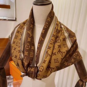 LOUIS VUITTON light silk cashmere scarf 10